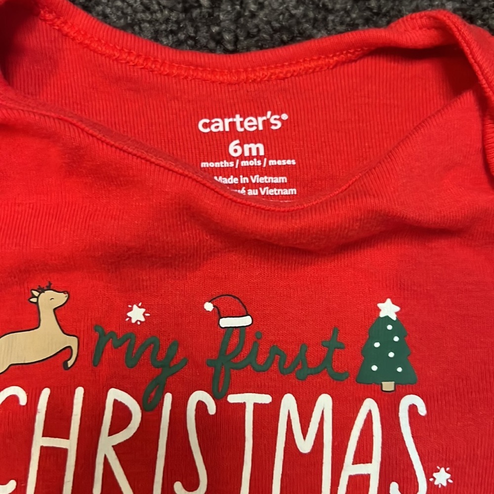 Baby First Christmas Holiday Santa Bundle Outfit Onesies and Pants 6 months - Picture 6 of 7